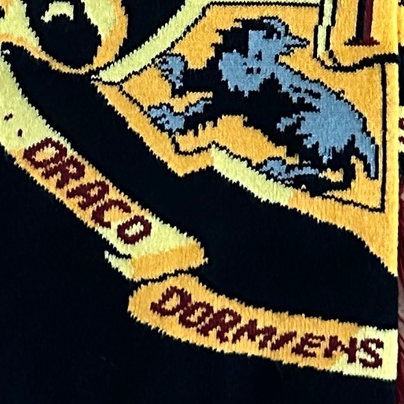 Harry Potter Hogwarts Crest Knit Scarf with Tassels - Picture 11 of 12